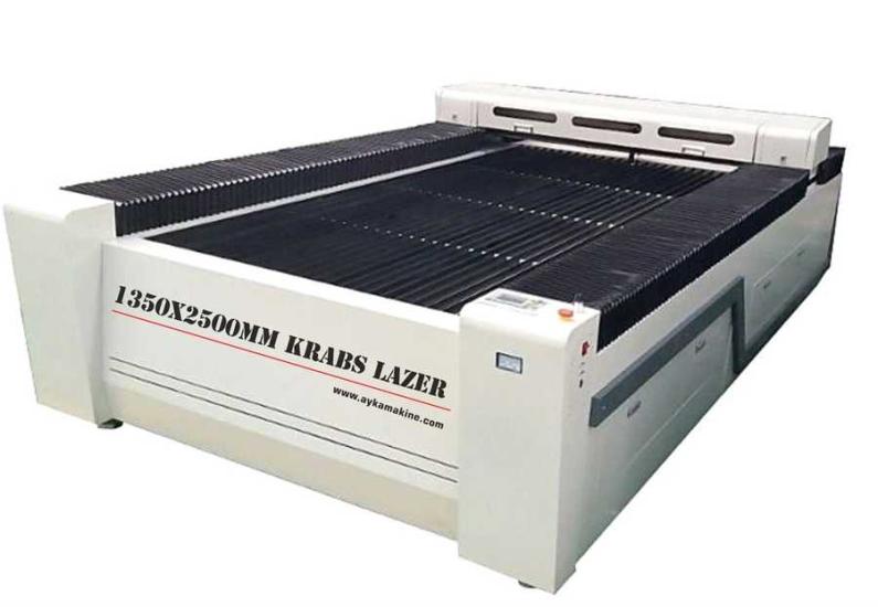 Lazer Kesim Makinası AK-135X250 130Watt Ahşap Pleksi Deri Mdf Kumaş Kesim ve Markalama Makinası